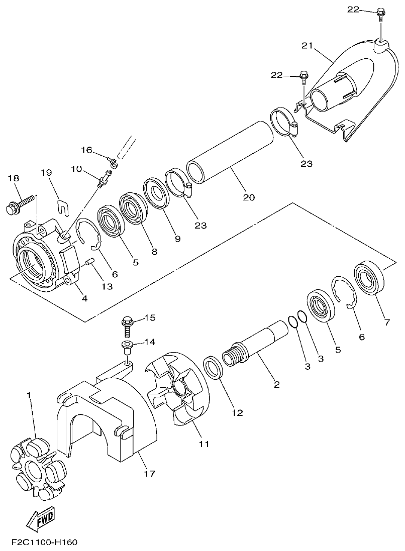 Yamaha GX18 JET UNIT 2 parts diagram